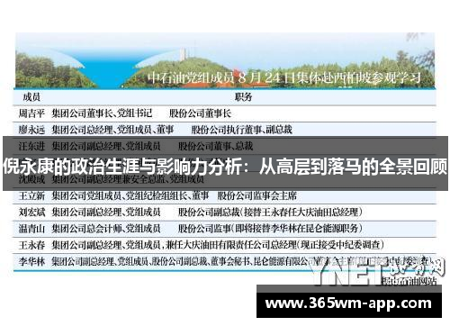 倪永康的政治生涯与影响力分析：从高层到落马的全景回顾